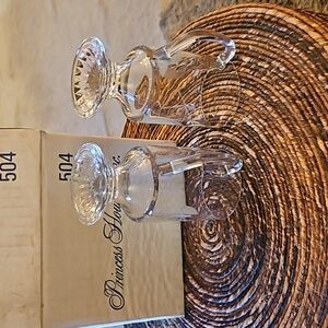 Vintage Princess House Crystal Set 4 Irish Coffee Mugs #504 Footed Heritage Etch